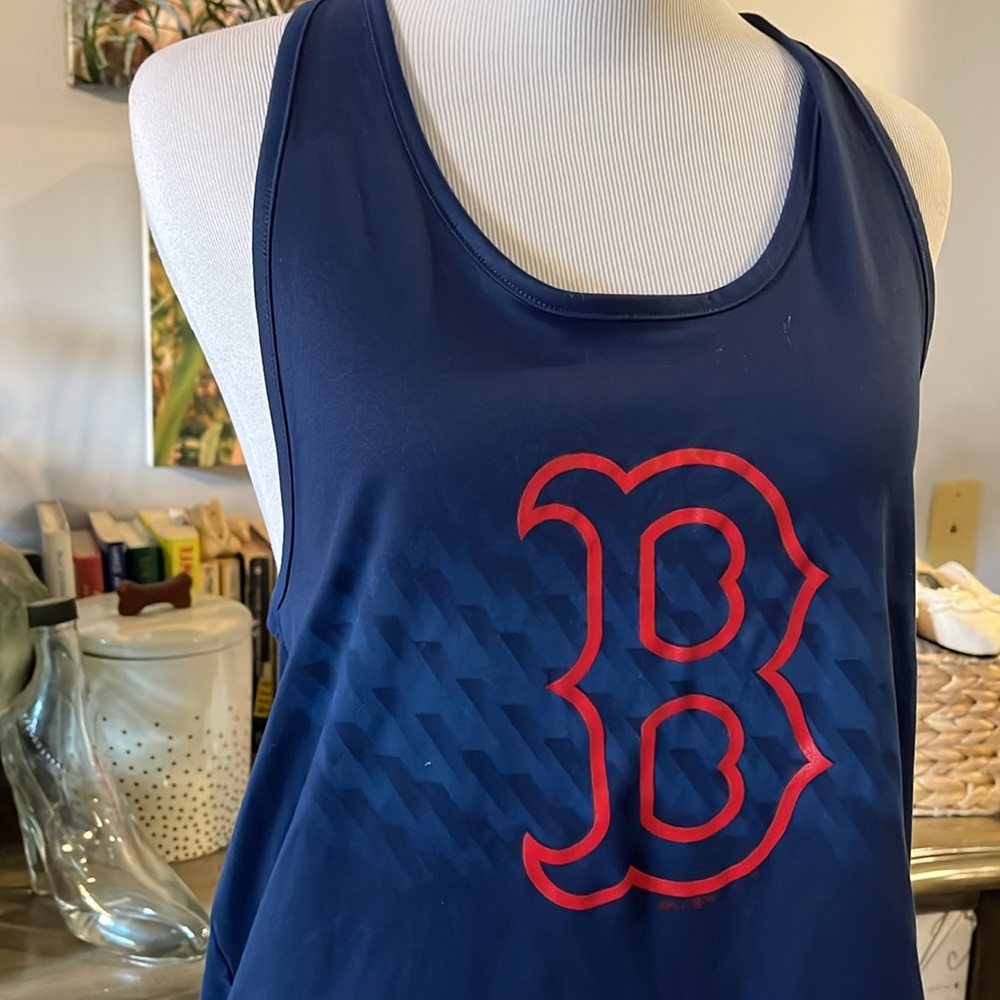 MAJESTIC BOSTON RED SOX GRAPHIC PRINT RACER TANK TOP BLUE RED WHITE SIZE MEDIUM - Picture 3 of 12